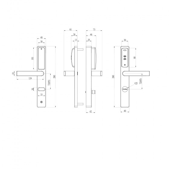 ORBITA E3064T SILVER SLIDING DOOR